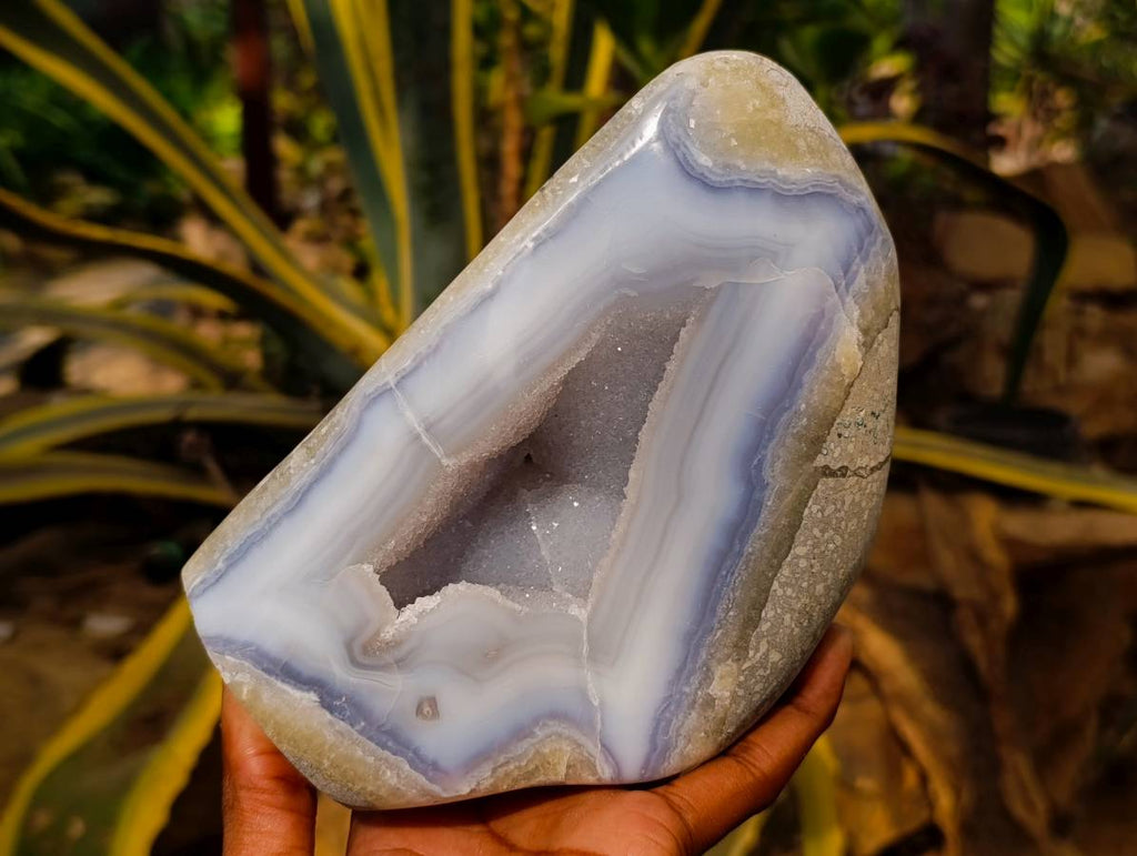 Polished Blue Lace Agate Geode x 1 From Nsanje, Malawi - Toprock Gemstones and Minerals 