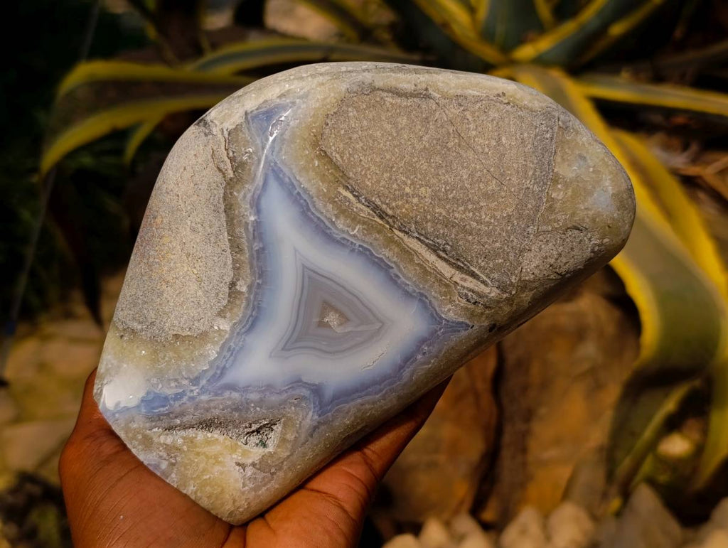 Polished Blue Lace Agate Geode x 1 From Nsanje, Malawi - Toprock Gemstones and Minerals 