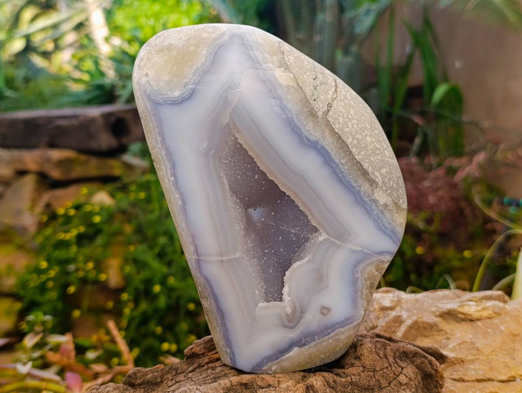 Polished Blue Lace Agate Geode x 1 From Nsanje, Malawi - Toprock Gemstones and Minerals 