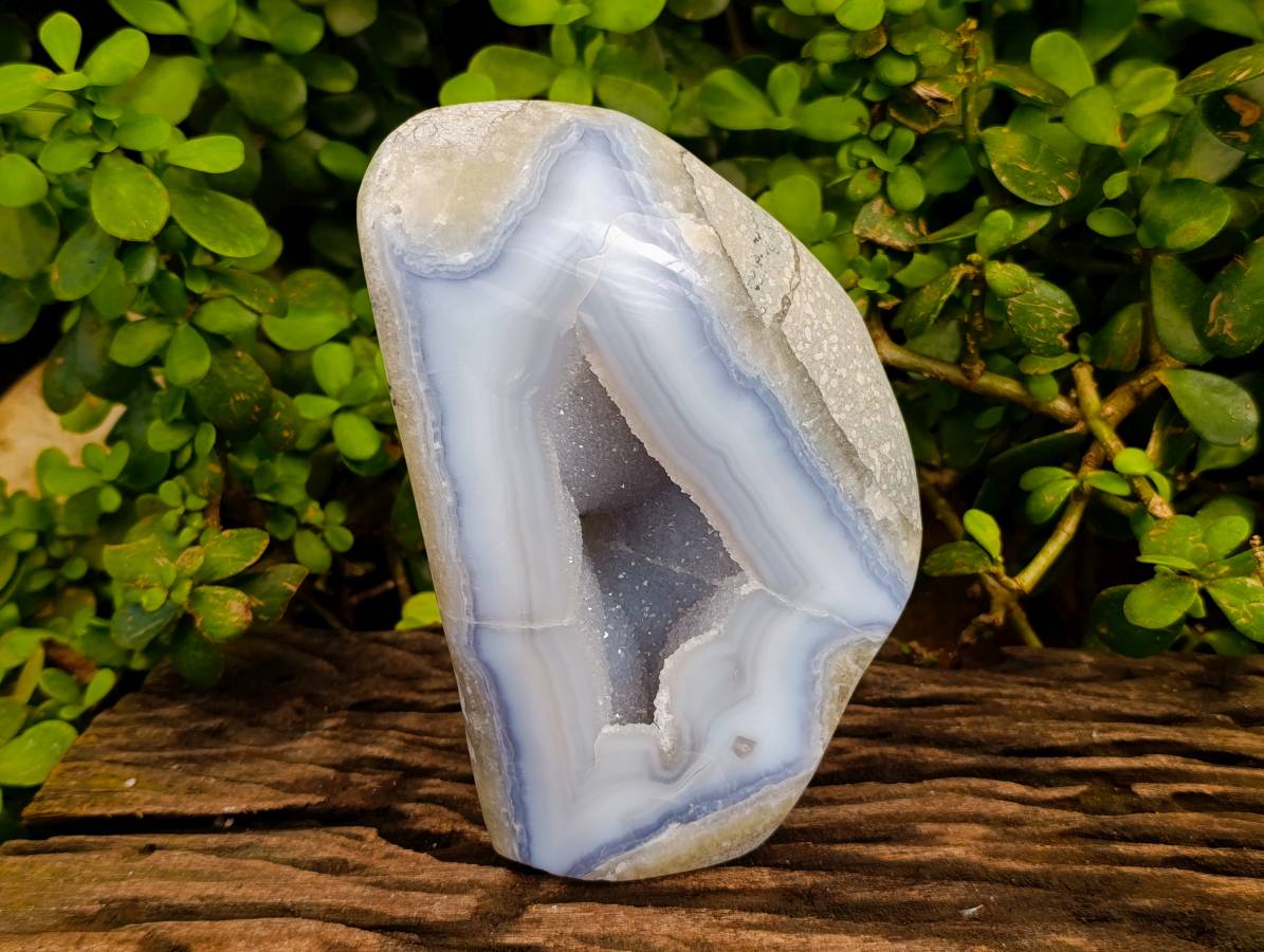 Polished Blue Lace Agate Geode x 1 From Nsanje, Malawi - Toprock Gemstones and Minerals 