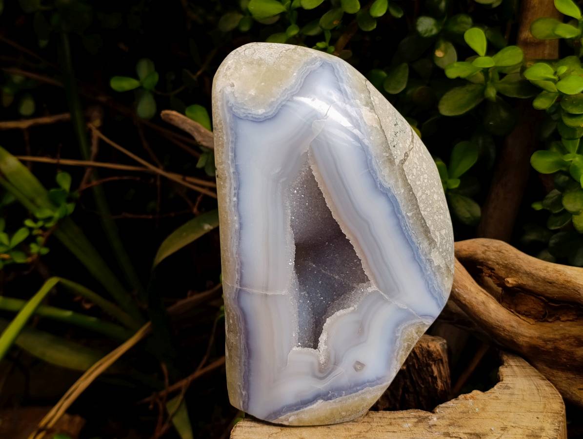 Polished Blue Lace Agate Geode x 1 From Nsanje, Malawi - Toprock Gemstones and Minerals 