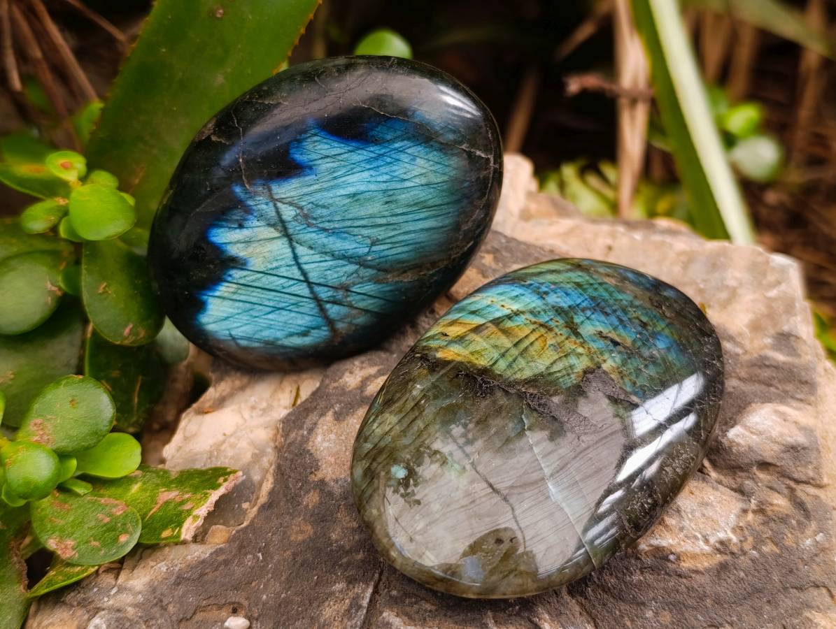 Polished Labradorite Gallets x 9 From Tulear, Madagascar - Toprock Gemstones and Minerals 