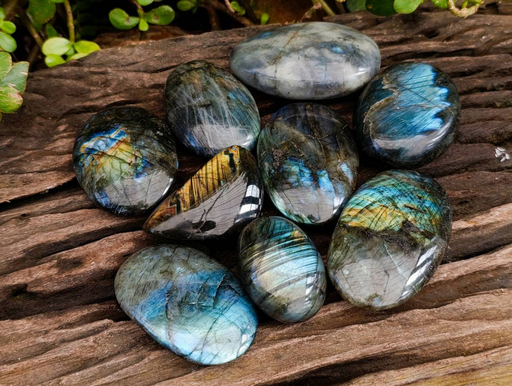Polished Labradorite Gallets x 9 From Tulear, Madagascar - Toprock Gemstones and Minerals 