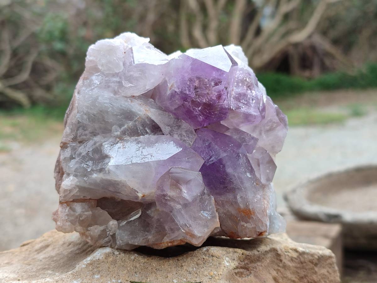 Natural Jacaranda Amethyst Quartz Clusters x 2 From Mumbwa, Zambia - Toprock Gemstones and Minerals 
