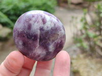 Polished Lepidolite With Pink Rubellite Palm Stones x 12 From Ambatondrazaka, Madagascar - Toprock Gemstones and Minerals 