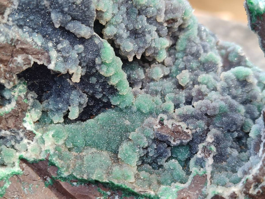 Natural Ball Malachite and Drusy Quartz On Dolomite Matrix Specimens x 1 From Likasi, Congo - Toprock Gemstones and Minerals 
