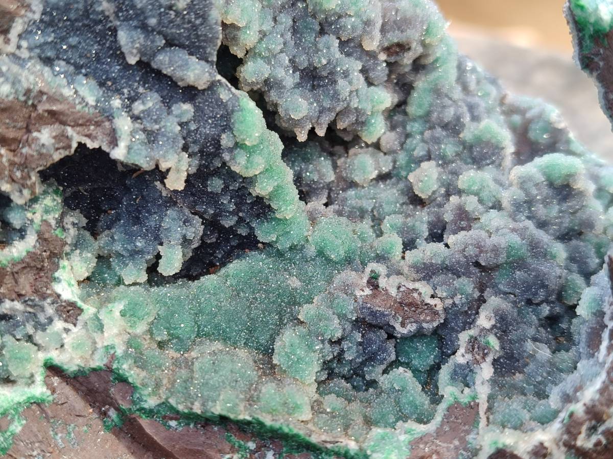 Natural Ball Malachite and Drusy Quartz On Dolomite Matrix Specimens x 1 From Likasi, Congo - Toprock Gemstones and Minerals 