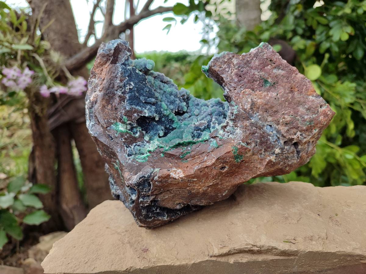 Natural Ball Malachite and Drusy Quartz On Dolomite Matrix Specimens x 1 From Likasi, Congo - Toprock Gemstones and Minerals 