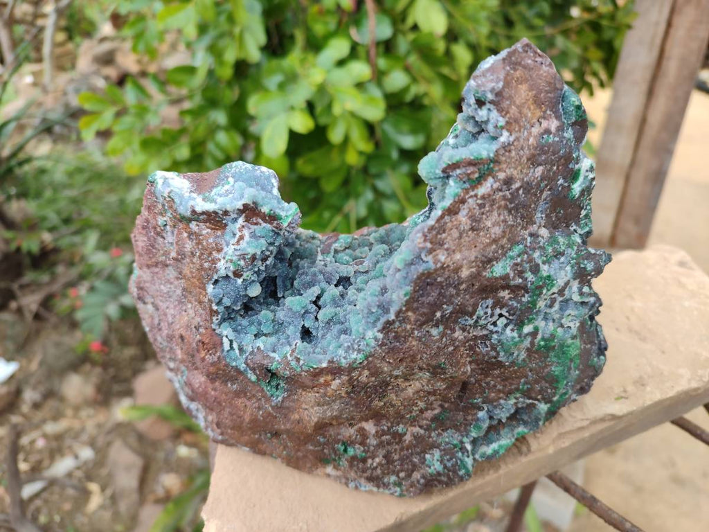 Natural Ball Malachite and Drusy Quartz On Dolomite Matrix Specimens x 1 From Likasi, Congo - Toprock Gemstones and Minerals 