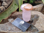 Polished Rose Quartz Mushrooms x 4 From Madagascar - Toprock Gemstones and Minerals 