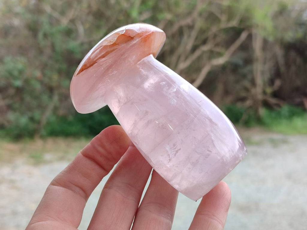 Polished Rose Quartz Mushrooms x 4 From Madagascar - Toprock Gemstones and Minerals 