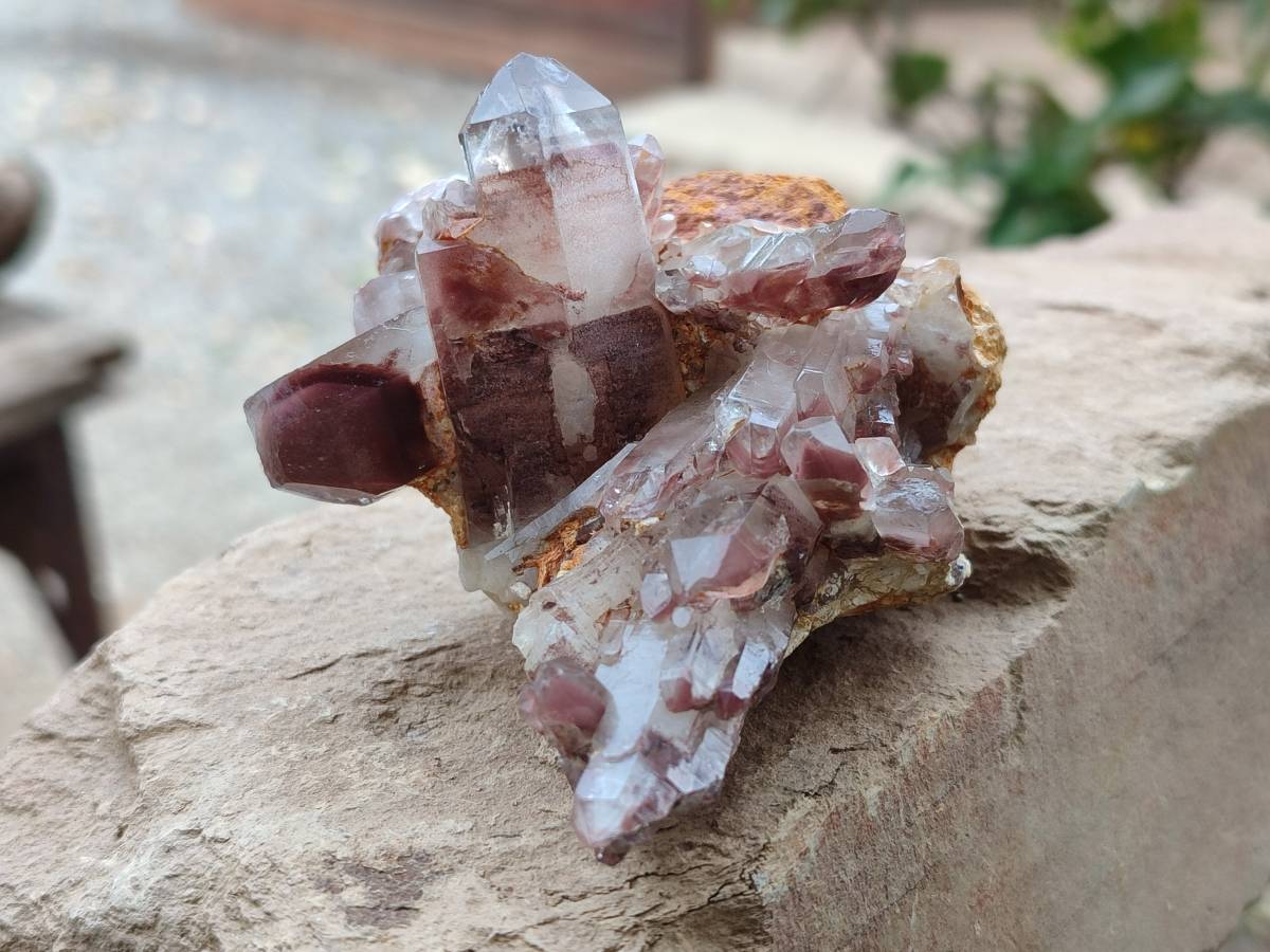 Natural Red Hematoid Quartz Crystals x 6 From Karoi, Zimbabwe - Toprock Gemstones and Minerals 