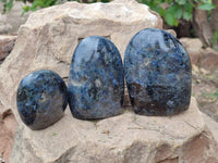 Polished Iolite Water Sapphire Standing Free Form x 3 From Madagascar - Toprock Gemstones and Minerals 