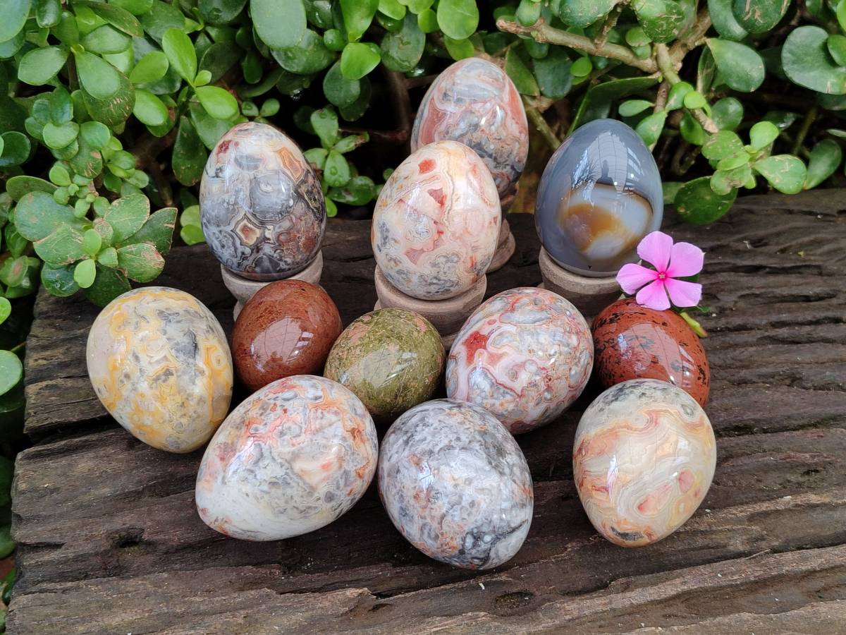 Polished Mixed Selected Multi Mineral Eggs x 12 From Southern Africa - Toprock Gemstones and Minerals 