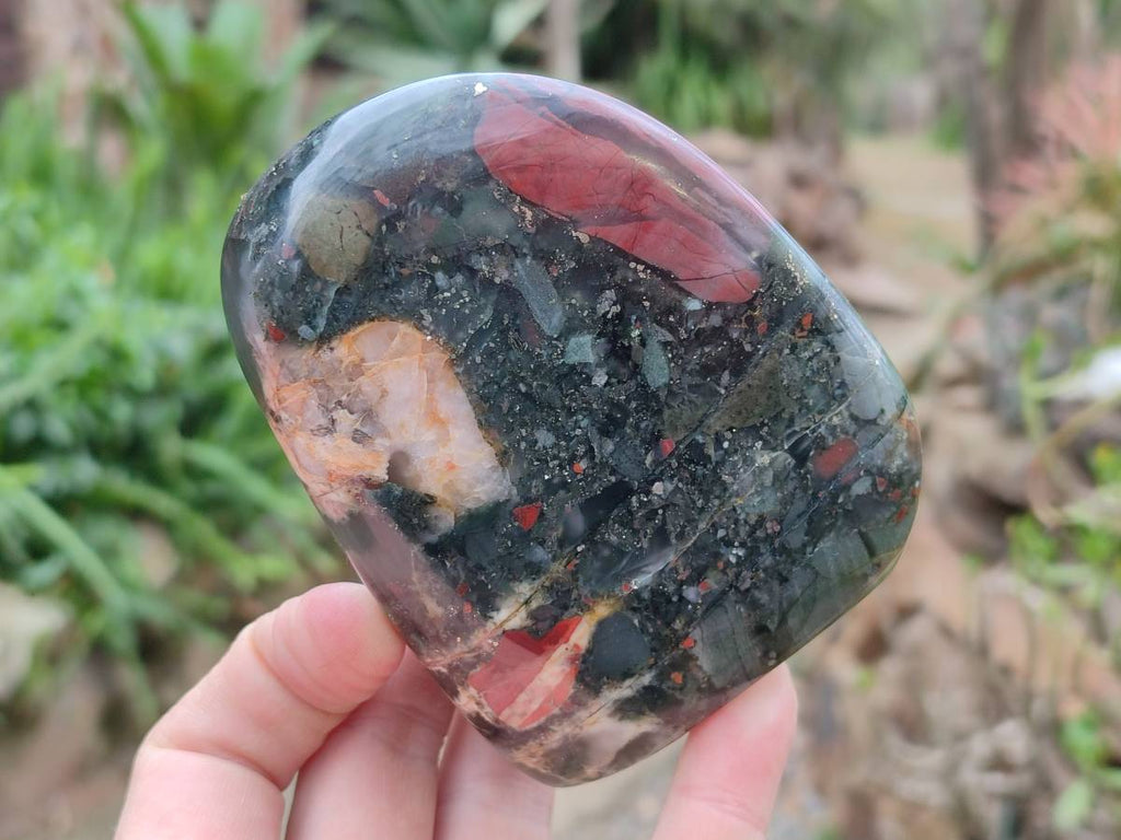 Polished Bloodstone Standing Free Form x 3 From Swaziland - Toprock Gemstones and Minerals 