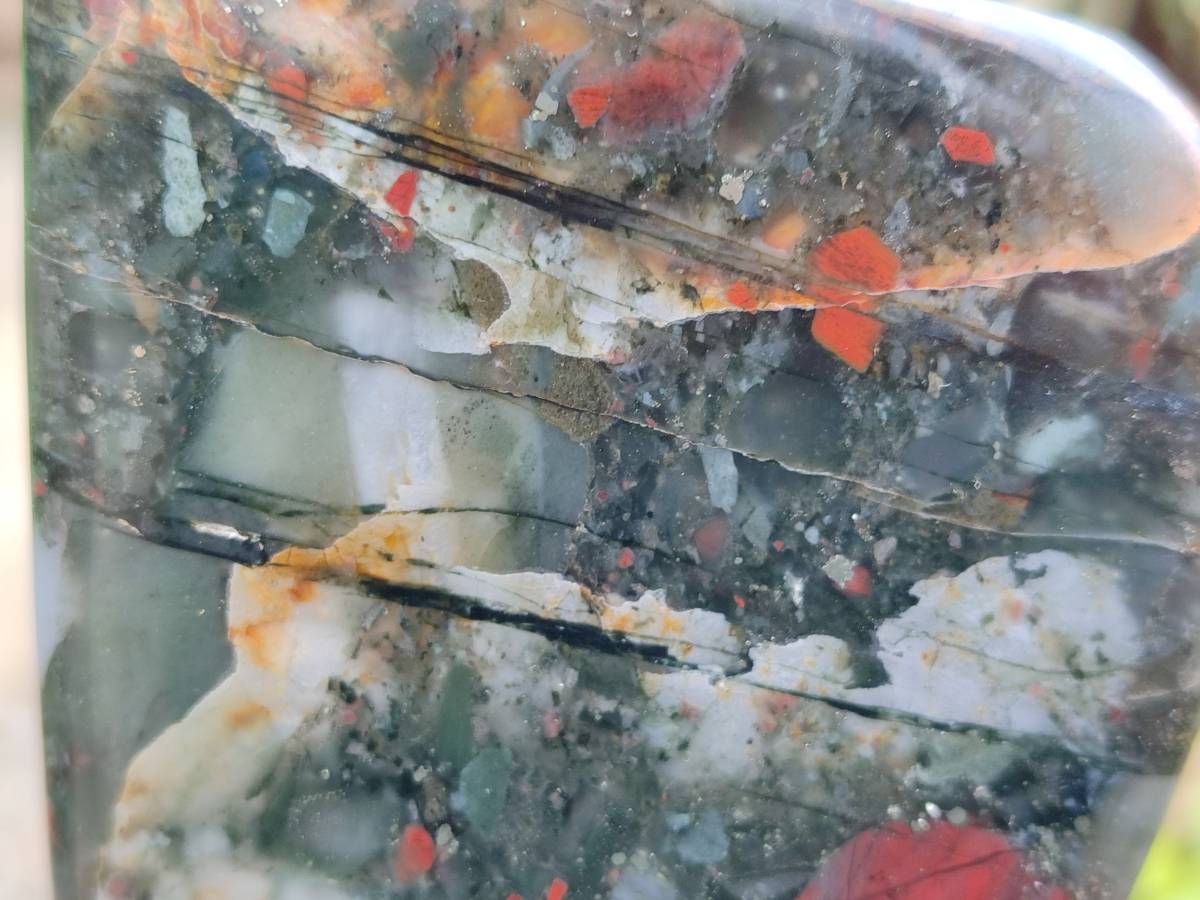 Polished Bloodstone Standing Free Form x 3 From Swaziland - Toprock Gemstones and Minerals 