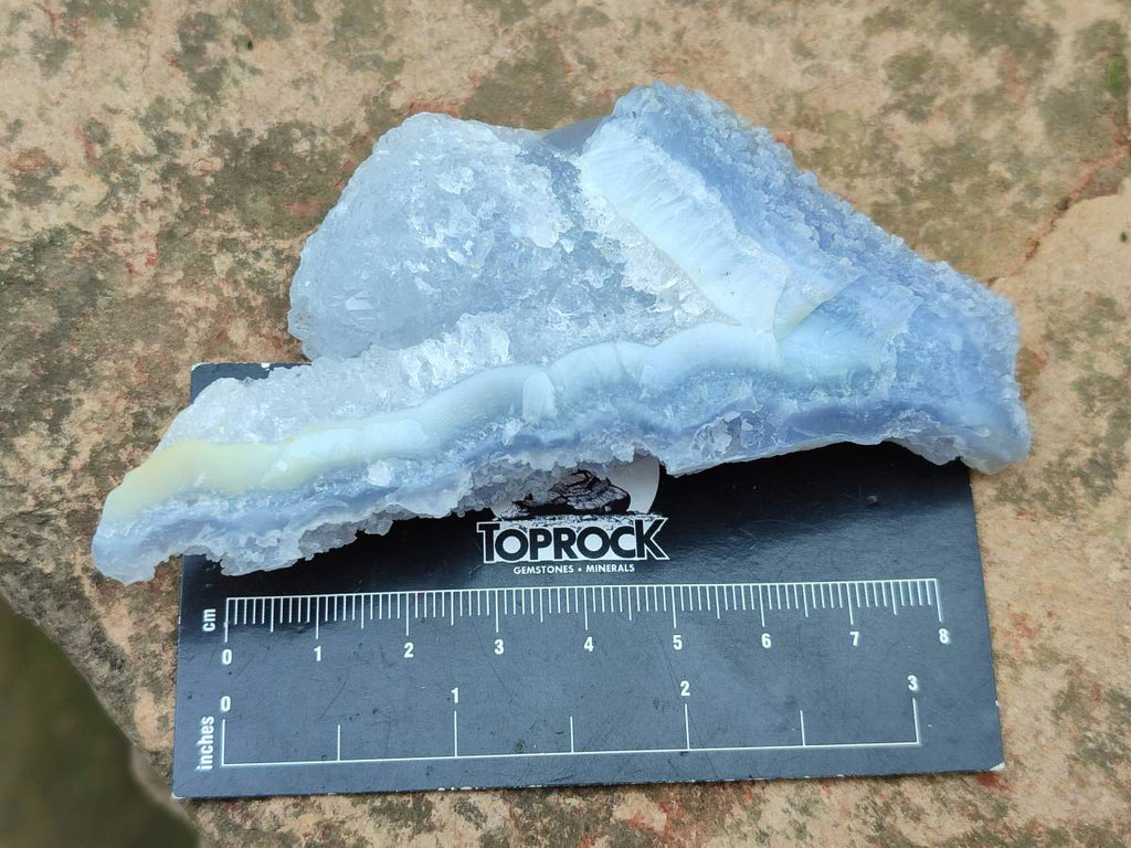 Natural Etched Blue Chalcedony Geodes x 12 From Nsanje, Malawi - Toprock Gemstones and Minerals 