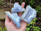 Natural Etched Blue Chalcedony Geodes x 12 From Nsanje, Malawi - Toprock Gemstones and Minerals 