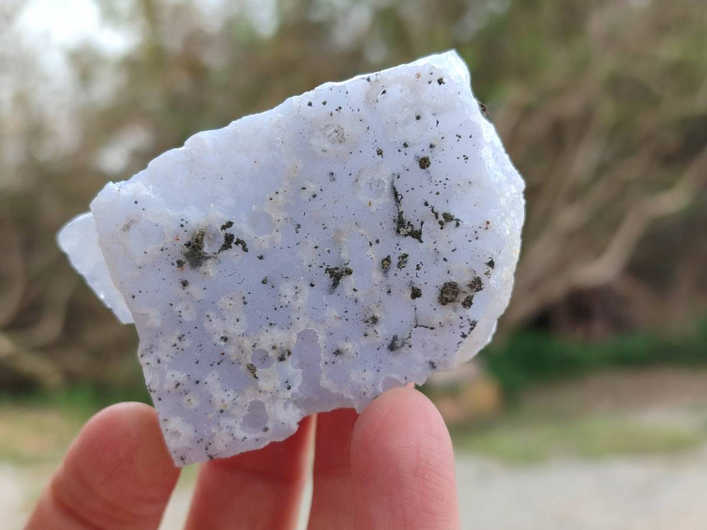 Natural Etched Blue Chalcedony Geodes x 12 From Nsanje, Malawi - Toprock Gemstones and Minerals 