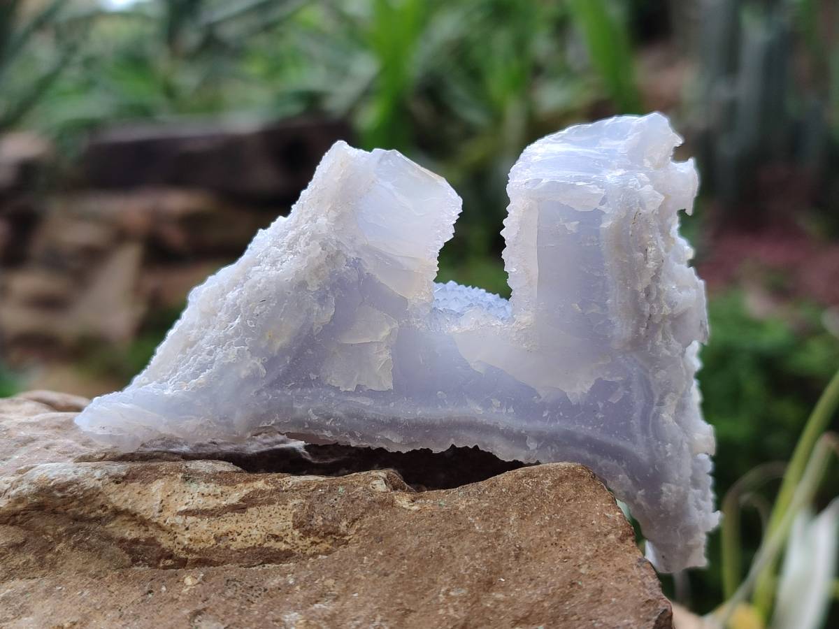 Natural Etched Blue Chalcedony Geodes x 12 From Nsanje, Malawi - Toprock Gemstones and Minerals 