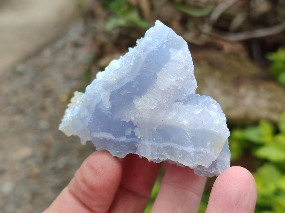 Natural Etched Blue Chalcedony Geodes x 12 From Nsanje, Malawi - Toprock Gemstones and Minerals 