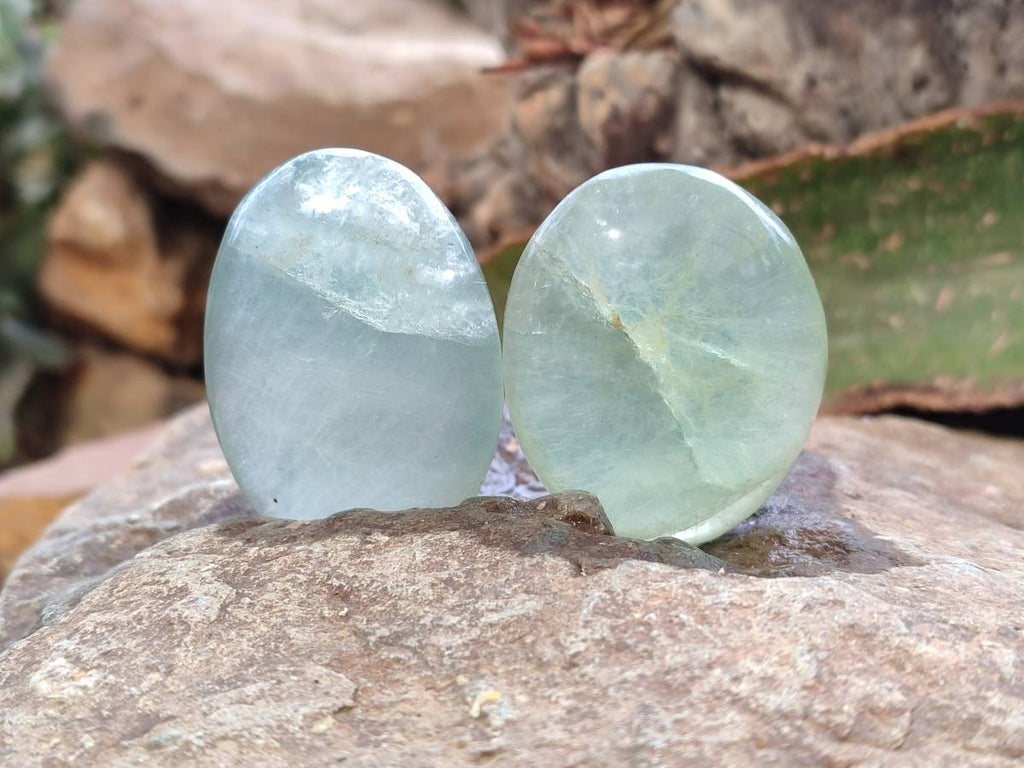 Polished Green Fluorite Gallets x 20  From Madagascar - Toprock Gemstones and Minerals 