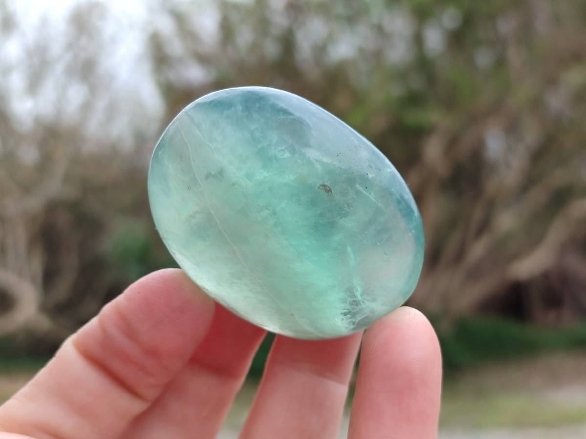 Polished Green Fluorite Gallets x 20  From Madagascar - Toprock Gemstones and Minerals 