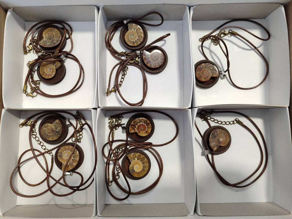 Hand Made Ammonite Pendant - sold per item - From Madagascar - Toprock Gemstones and Minerals 