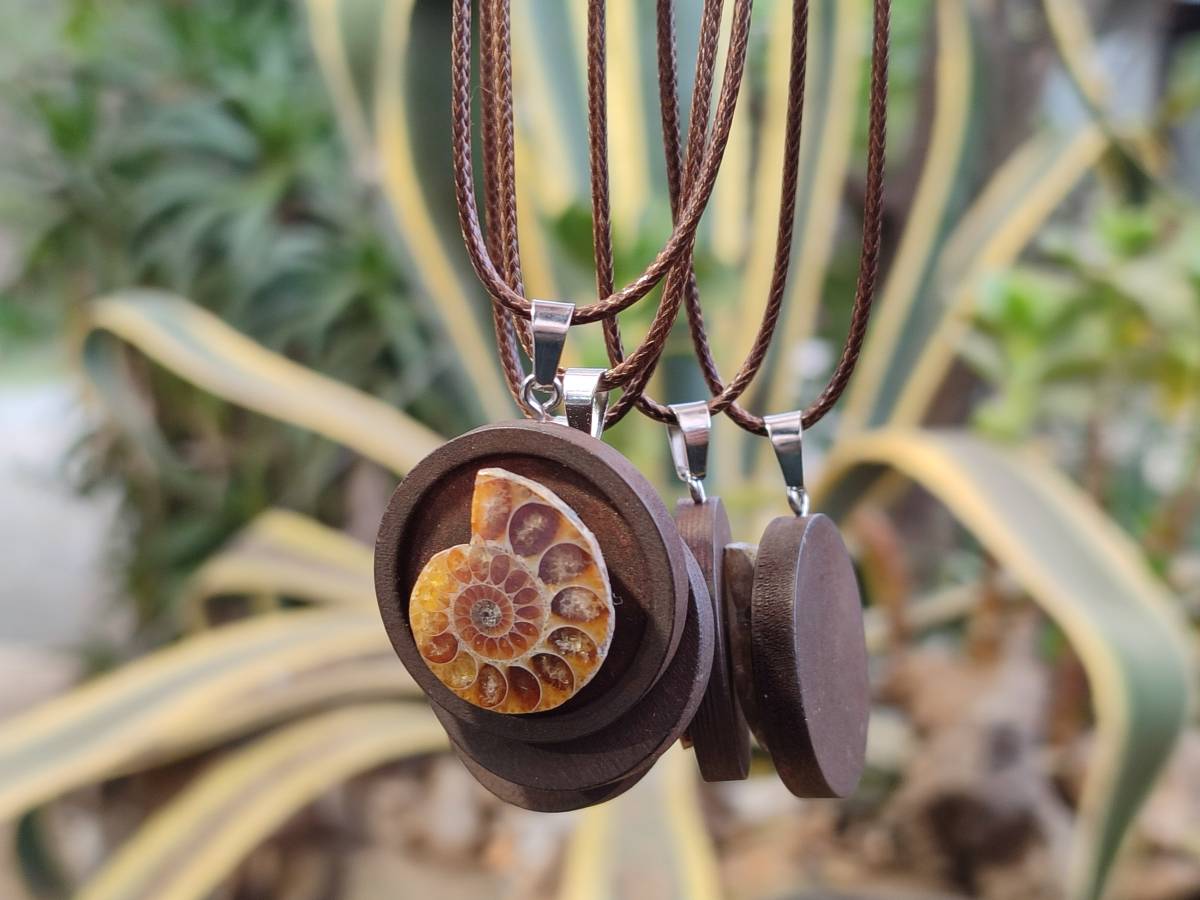 Hand Made Ammonite Pendant - sold per item - From Madagascar - Toprock Gemstones and Minerals 