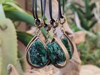 Hand Made Natural Silky Malachite Necklaces - Sold Per Item From Kasompe, Congo