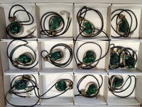 Hand Made Natural Silky Malachite Necklaces - Sold Per Item From Kasompe, Congo