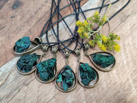 Hand Made Natural Silky Malachite Necklaces - Sold Per Item From Kasompe, Congo