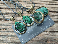 Hand Made Natural Silky Malachite Necklaces - Sold Per Item From Kasompe, Congo