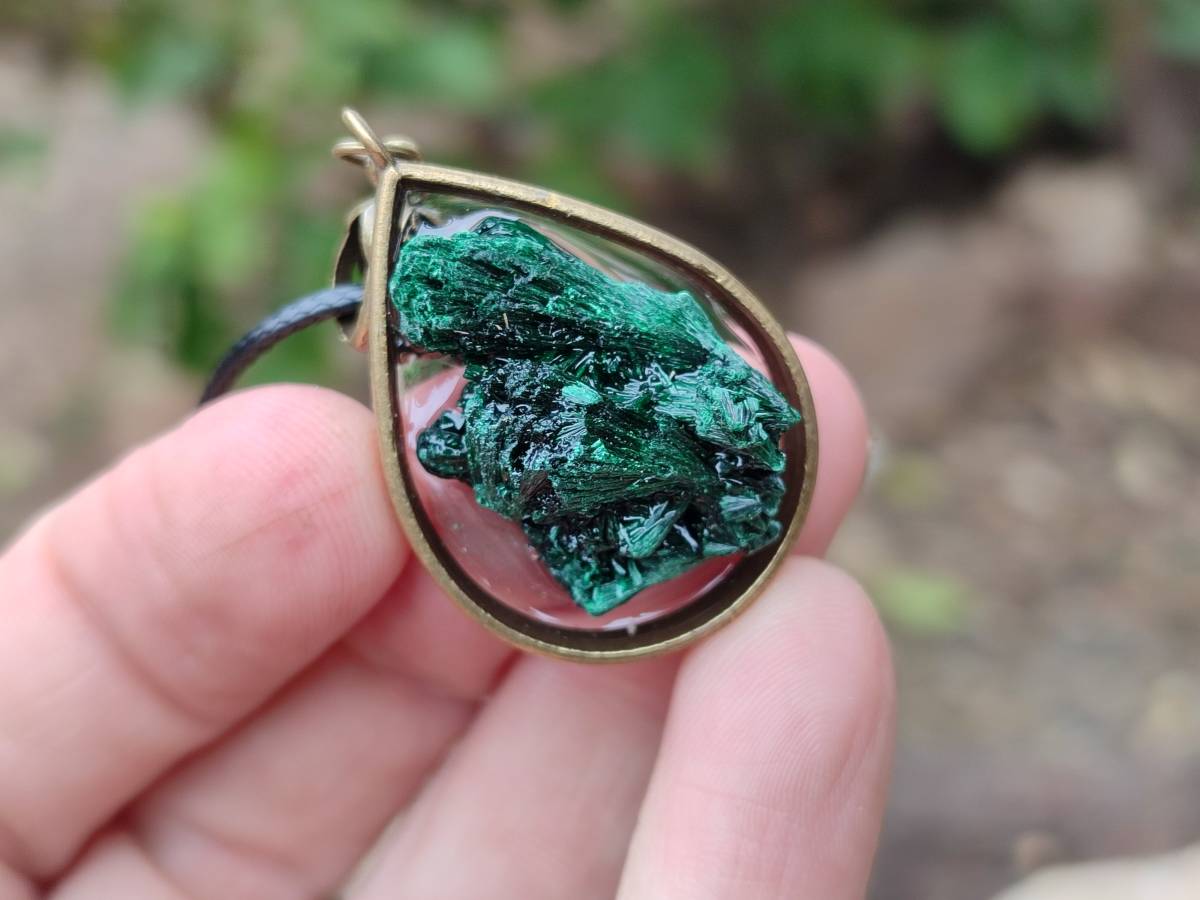 Hand Made Natural Silky Malachite Necklaces - Sold Per Item From Kasompe, Congo - Toprock Gemstones and Minerals 