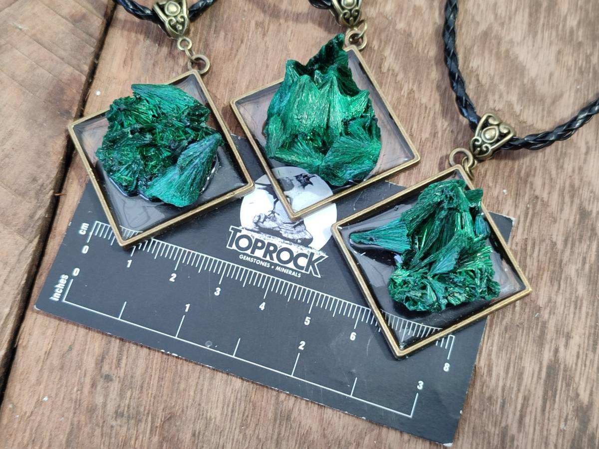 Hand Made Natural Silky Malachite Necklaces -Sold Per Item From Kasompe, Congo - Toprock Gemstones and Minerals 