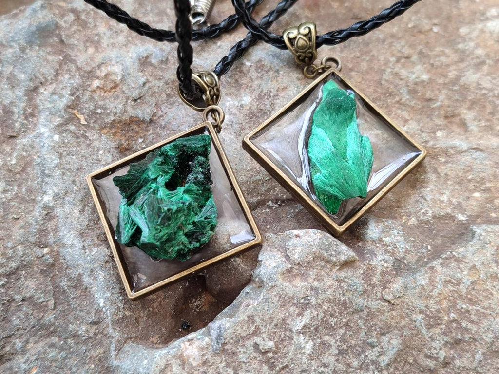 Hand Made Natural Silky Malachite Necklaces -Sold Per Item From Kasompe, Congo - Toprock Gemstones and Minerals 