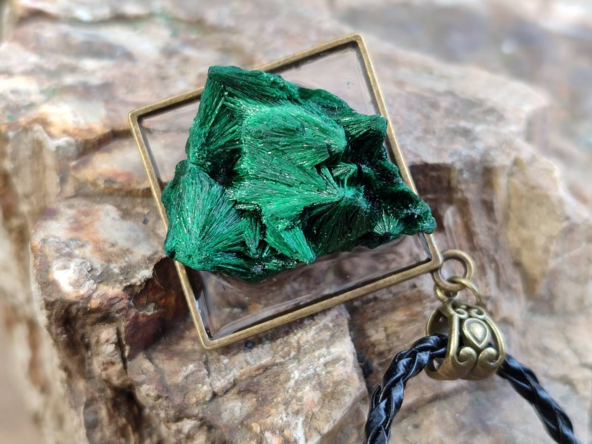 Hand Made Natural Silky Malachite Necklaces -Sold Per Item From Kasompe, Congo - Toprock Gemstones and Minerals 