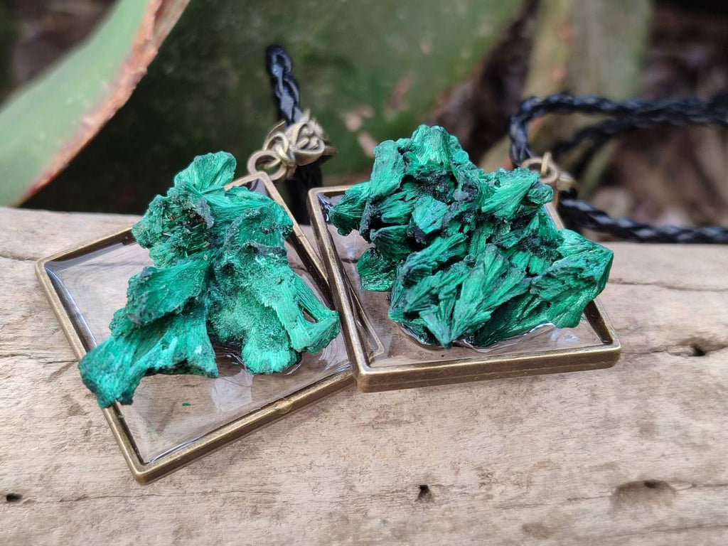 Hand Made Natural Silky Malachite Necklaces -Sold Per Item From Kasompe, Congo - Toprock Gemstones and Minerals 