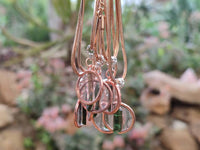 Hand Made Green Tourmaline MIni Gem Crystal  in Rose Gold Round Pendant - Sold Per Item - From Nigeria