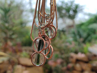 Hand Made Green Tourmaline MIni Gem Crystal  in Rose Gold Round Pendant - Sold Per Item - From Nigeria