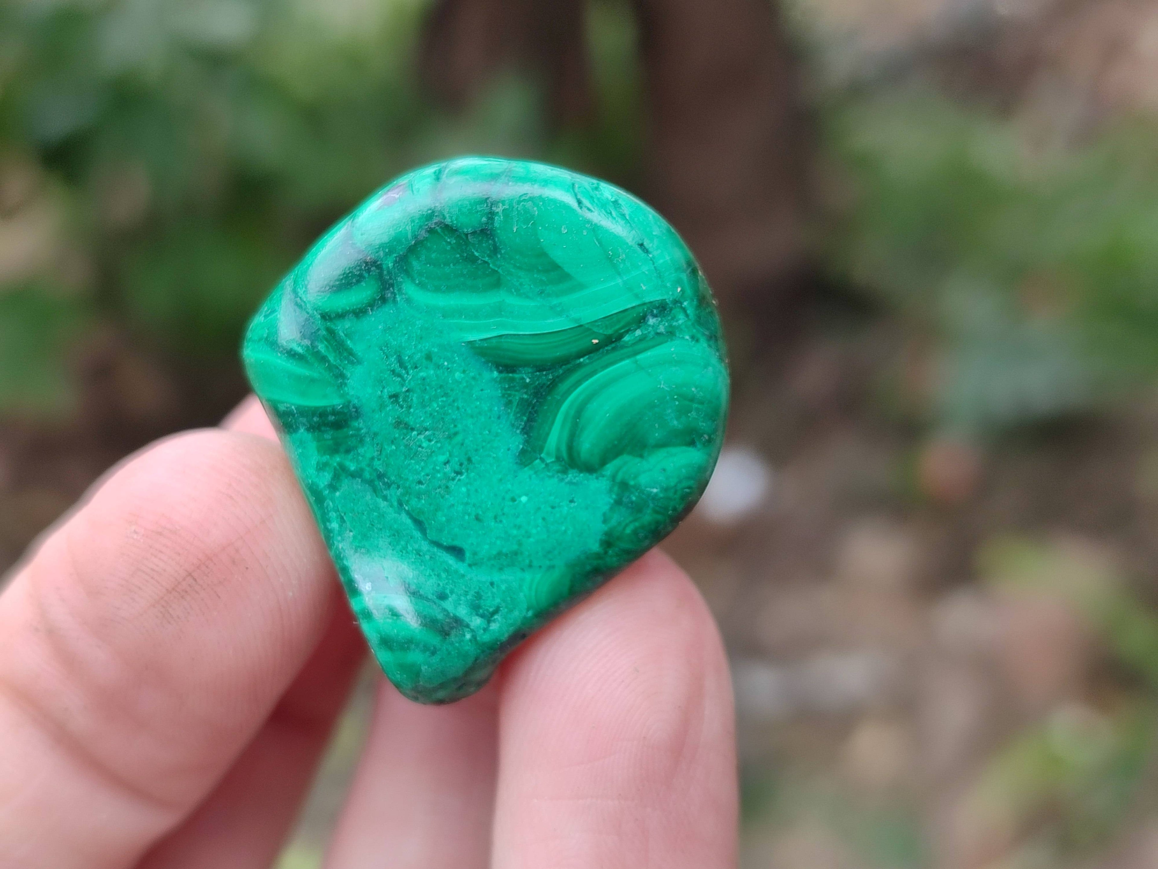 Polished Flower Banded Malachite Free Forms x 35 From Congo - Toprock Gemstones and Minerals 