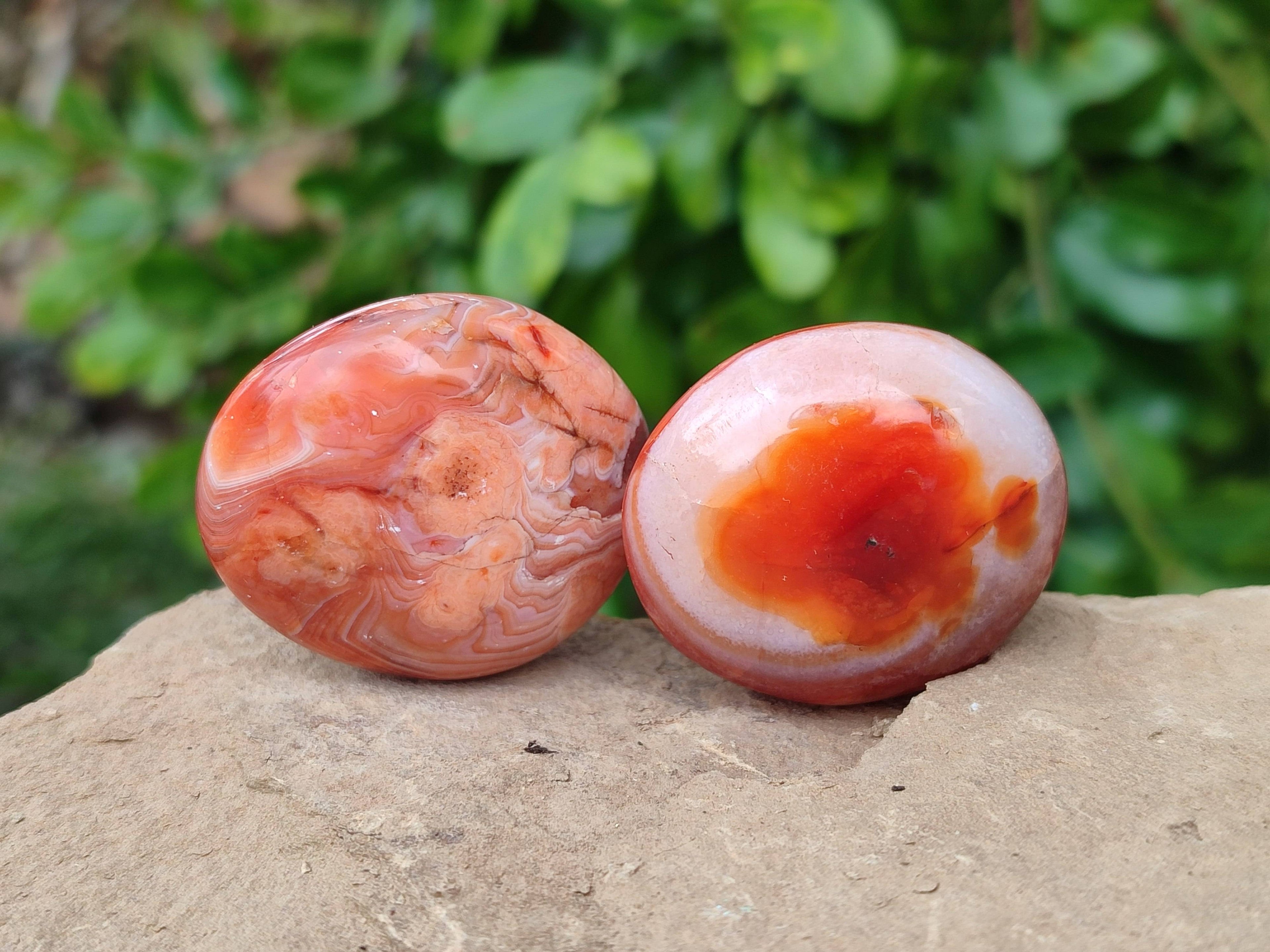 Polished Carnelian Palm Stones x 20 From Madagascar - Toprock Gemstones and Minerals 