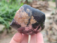 Polished On One Side Rhodonite x 4 Standing Display Pieces from Madagascar - Toprock Gemstones and Minerals 