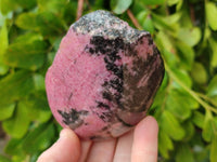 Polished On One Side Rhodonite x 4 Standing Display Pieces from Madagascar - Toprock Gemstones and Minerals 