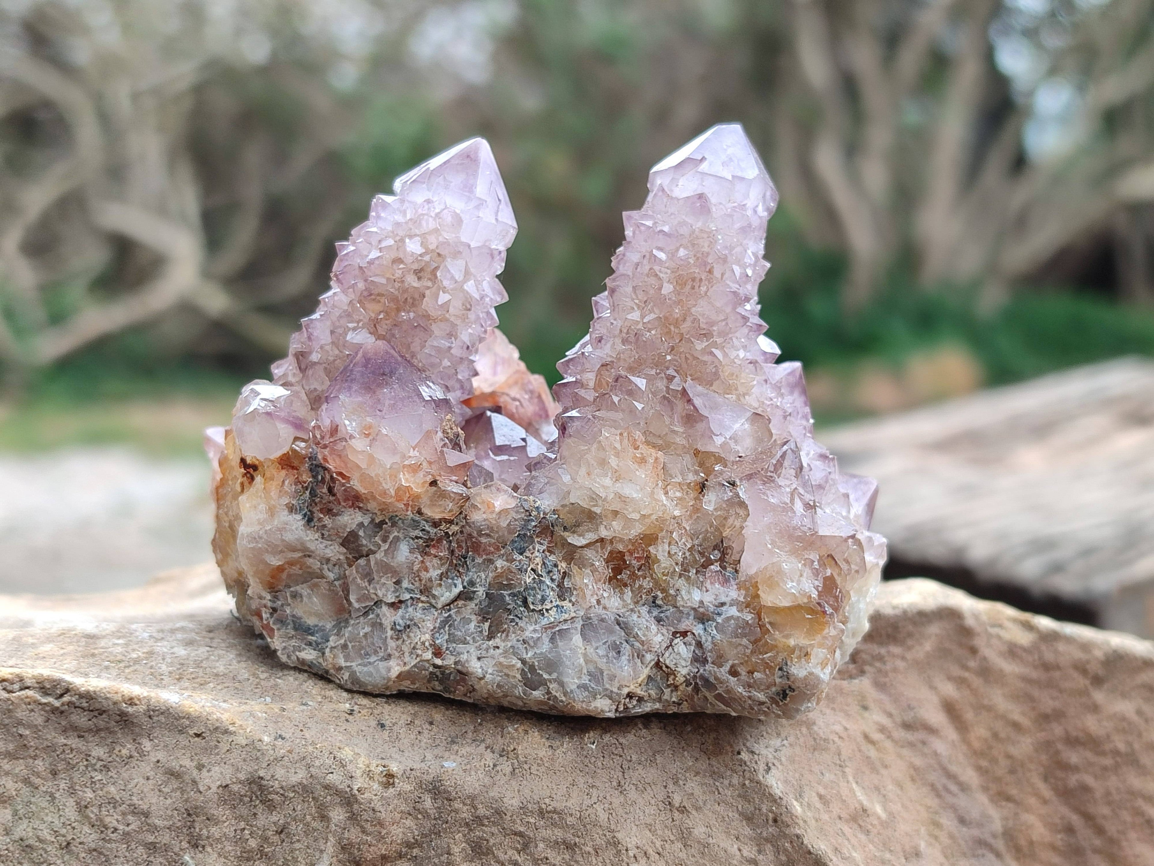 Natural Amethyst Spirit Quartz Clusters x 6 From Boekenhouthoek, South Africa - Toprock Gemstones and Minerals 