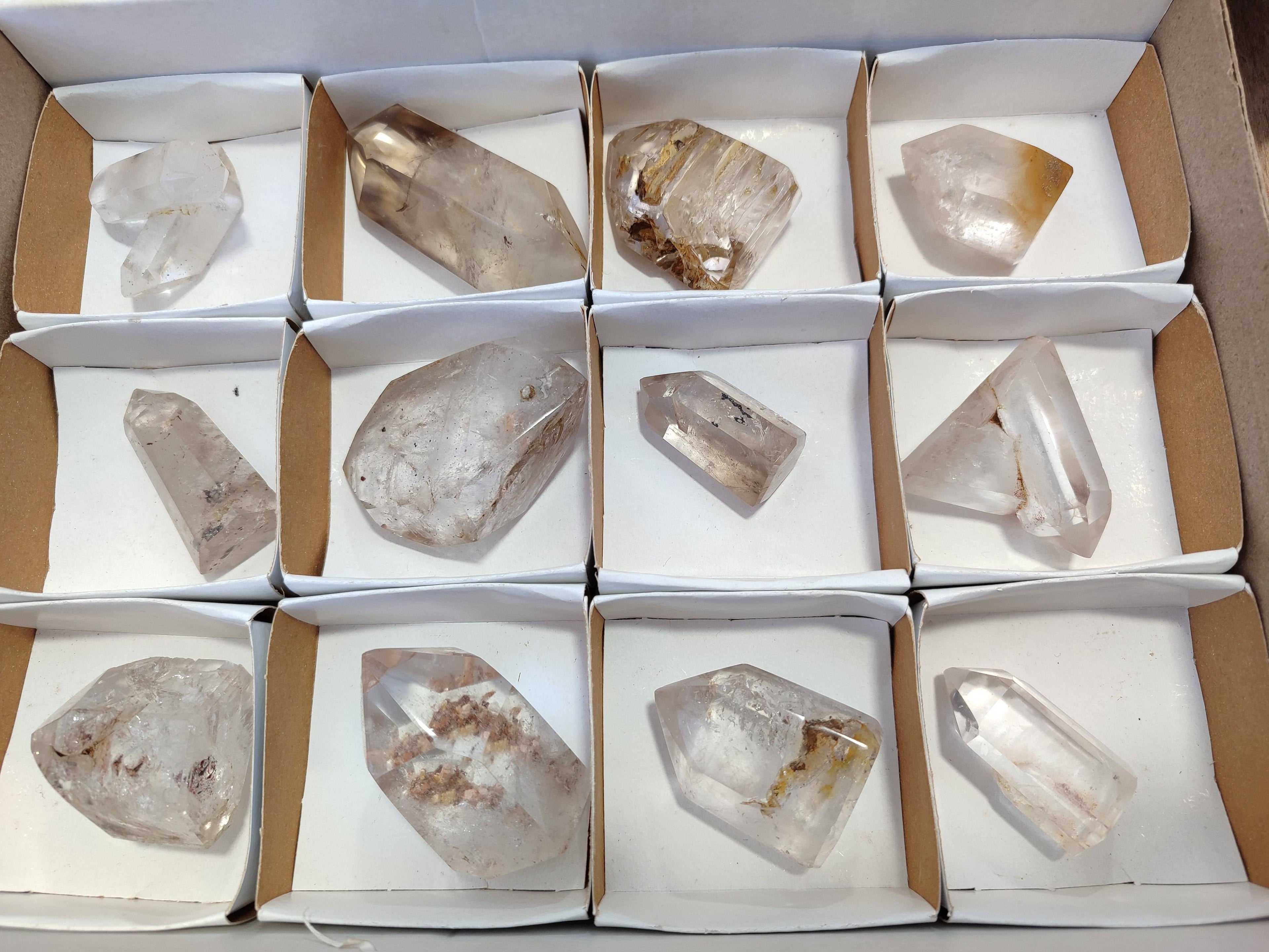 Polished Interesting Quartz Crystals x 12 From Madagascar - Toprock Gemstones and Minerals 