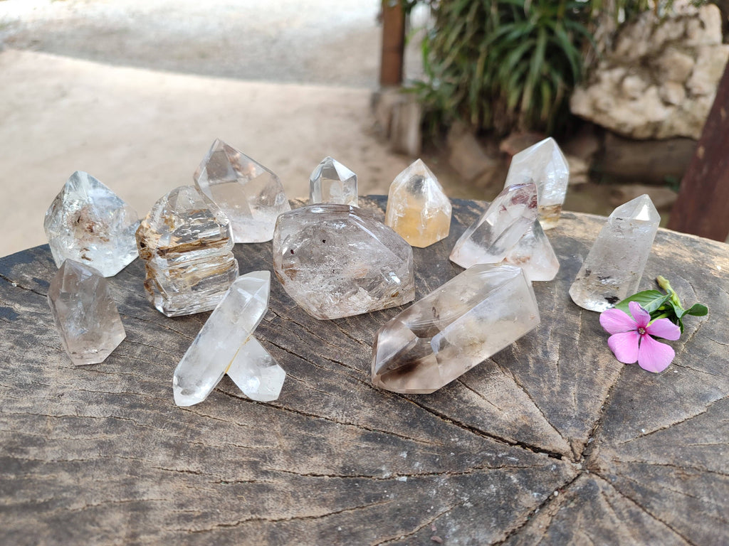 Polished Interesting Quartz Crystals x 12 From Madagascar - Toprock Gemstones and Minerals 