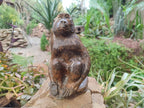 Hand Made Sitting Baboon Carving x 1 From Zimbabwe - Toprock Gemstones and Minerals 