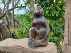 Hand Made Sitting Baboon Carving x 1 From Zimbabwe - Toprock Gemstones and Minerals 