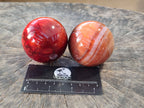 Polished Carnelian Spheres x 5 From Madagascar - Toprock Gemstones and Minerals 